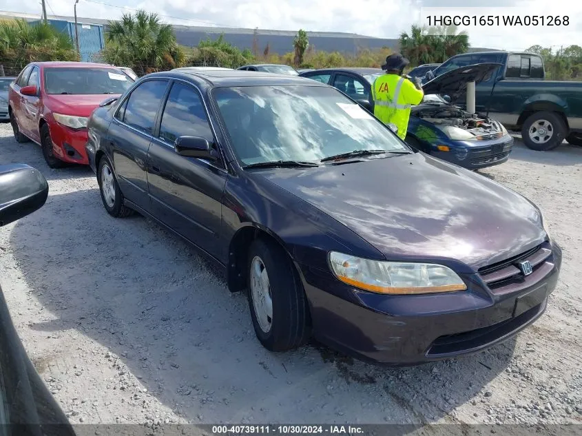 1998 Honda Accord Ex V6 VIN: 1HGCG1651WA051268 Lot: 40739111