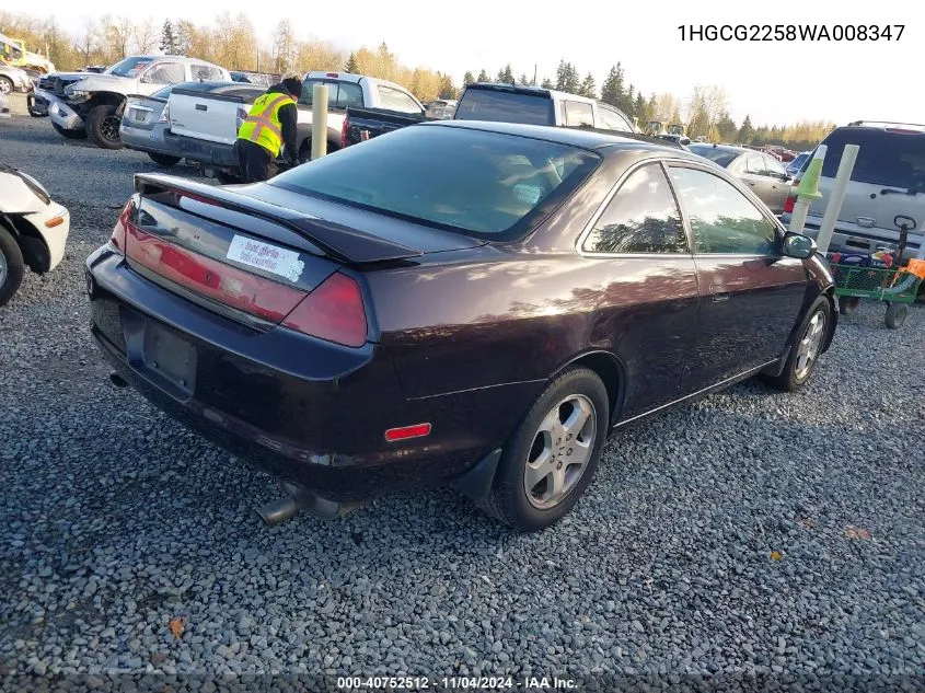 1998 Honda Accord Ex V6 VIN: 1HGCG2258WA008347 Lot: 40752512