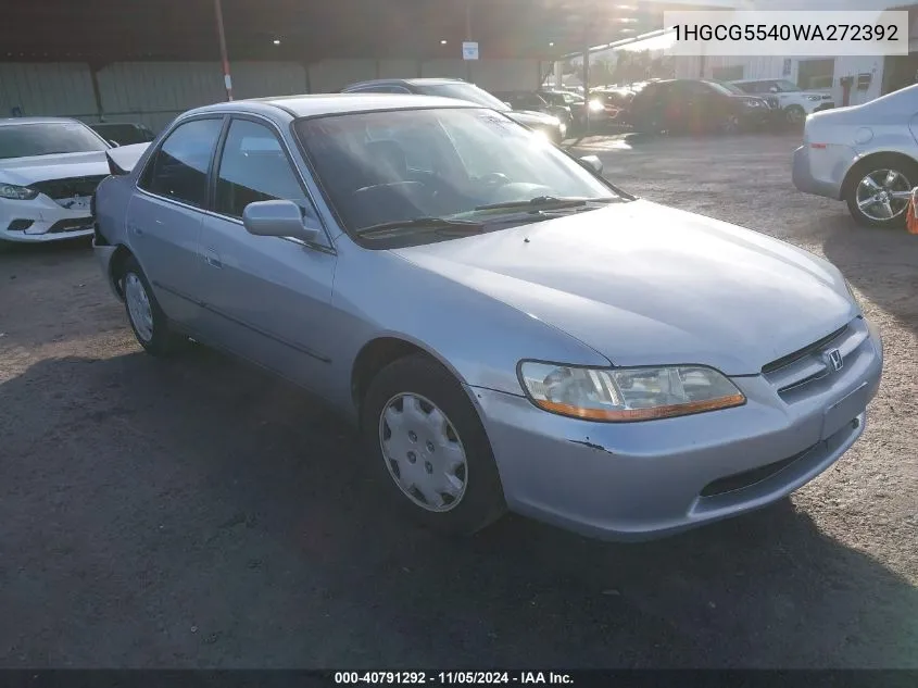 1998 Honda Accord Lx VIN: 1HGCG5540WA272392 Lot: 40791292