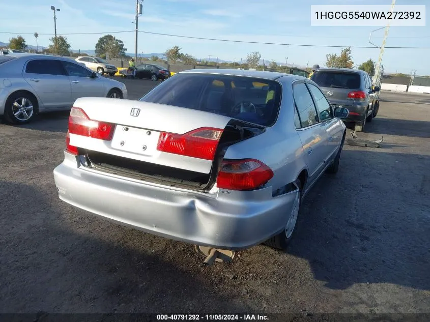 1998 Honda Accord Lx VIN: 1HGCG5540WA272392 Lot: 40791292