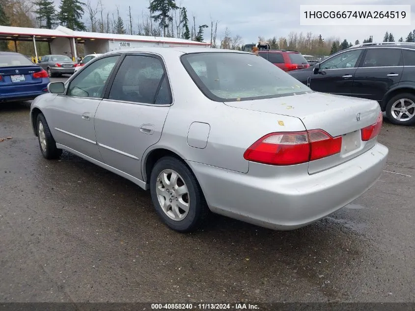 1998 Honda Accord Ex VIN: 1HGCG6674WA264519 Lot: 40858240