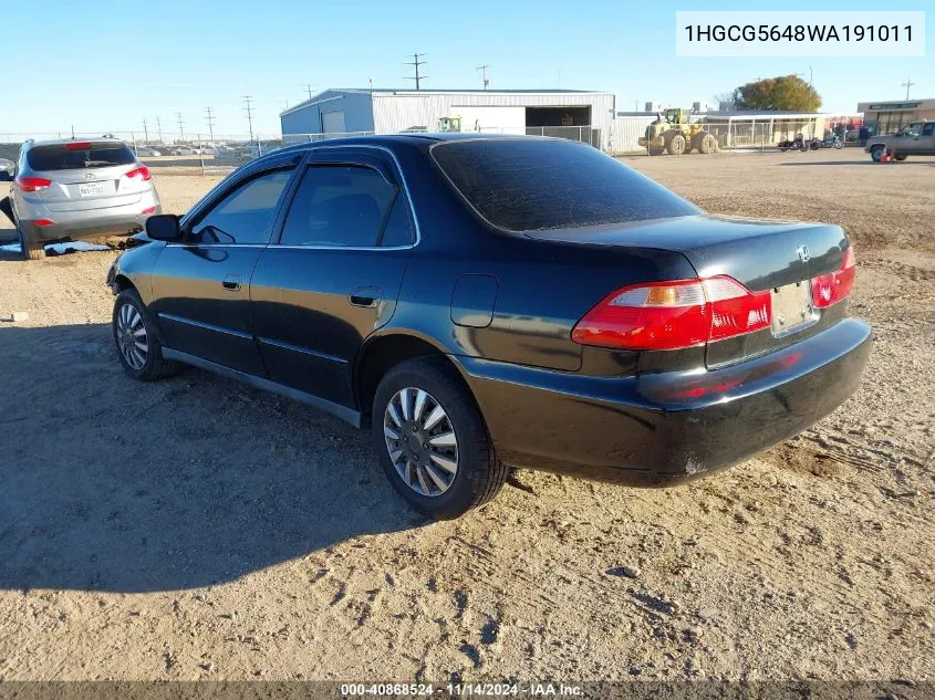 1998 Honda Accord Sdn Lx VIN: 1HGCG5648WA191011 Lot: 40868524