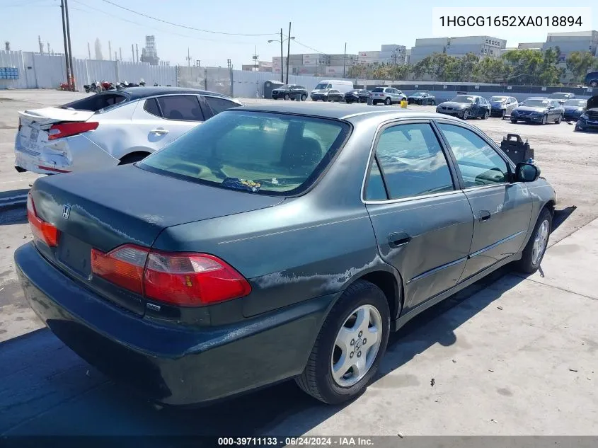 1999 Honda Accord Ex V6 VIN: 1HGCG1652XA018894 Lot: 39711133