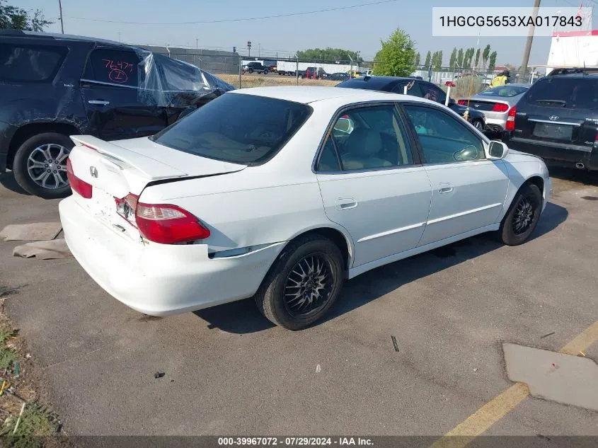 1999 Honda Accord Ex VIN: 1HGCG5653XA017843 Lot: 39967072