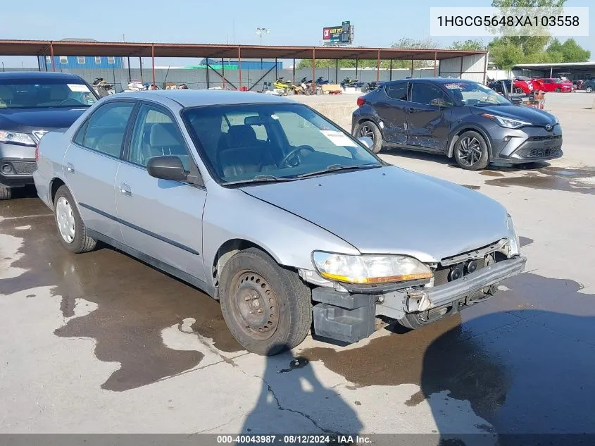 1999 Honda Accord Lx VIN: 1HGCG5648XA103558 Lot: 40043987