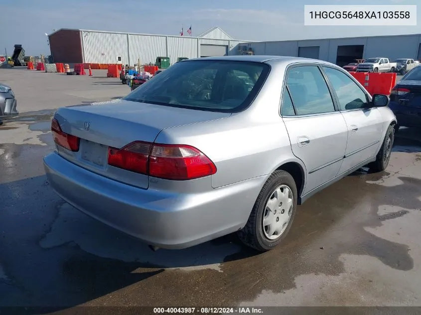 1999 Honda Accord Lx VIN: 1HGCG5648XA103558 Lot: 40043987