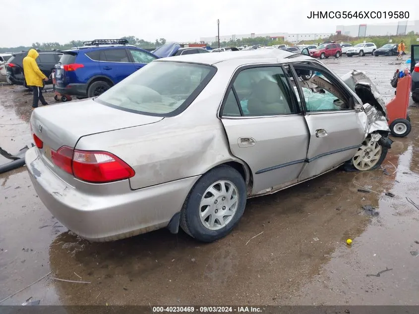 1999 Honda Accord Lx VIN: JHMCG5646XC019580 Lot: 40230469