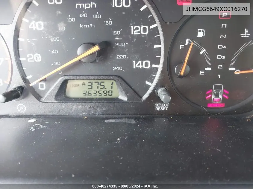 JHMCG5649XC016270 1999 Honda Accord Lx