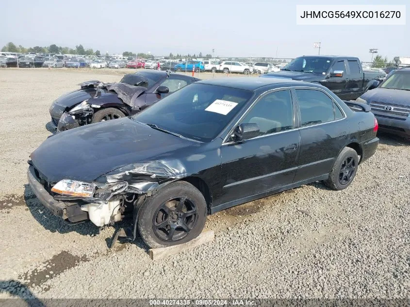 1999 Honda Accord Lx VIN: JHMCG5649XC016270 Lot: 40274335