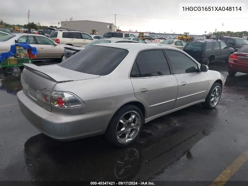 1999 Honda Accord Ex V6 VIN: 1HGCG1651XA048114 Lot: 40347421