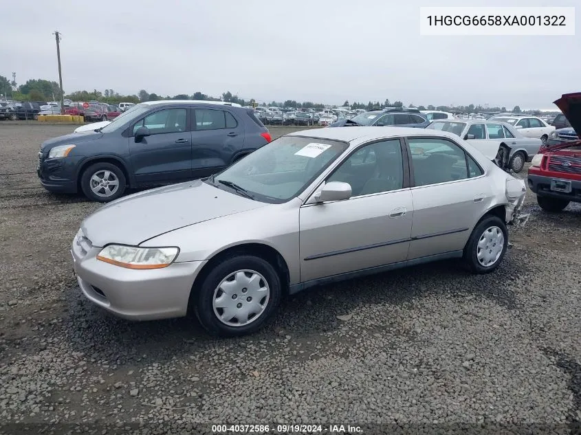 1999 Honda Accord Lx VIN: 1HGCG6658XA001322 Lot: 40372586