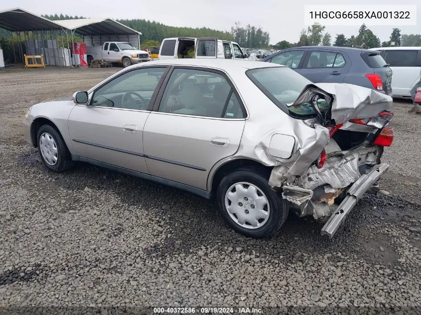 1999 Honda Accord Lx VIN: 1HGCG6658XA001322 Lot: 40372586