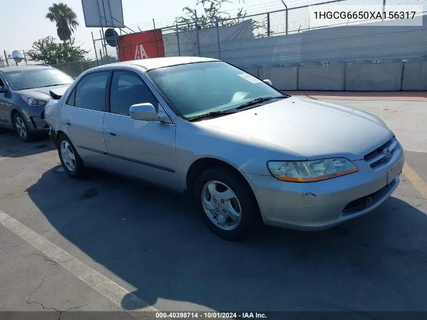 1999 Honda Accord Lx VIN: 1HGCG6650XA156317 Lot: 40398714