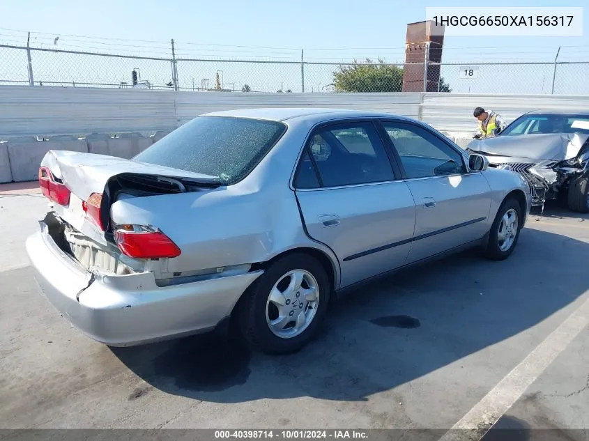 1999 Honda Accord Lx VIN: 1HGCG6650XA156317 Lot: 40398714