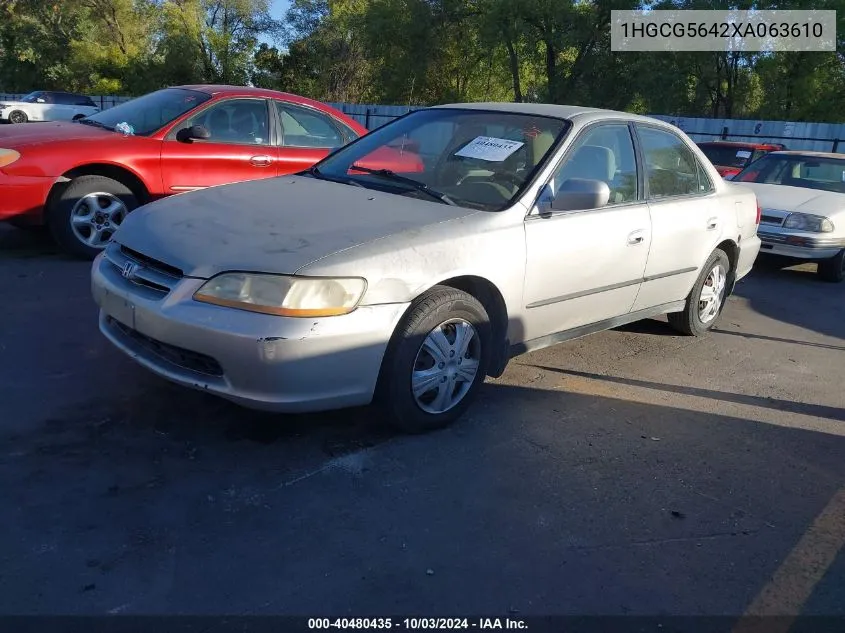 1999 Honda Accord Lx VIN: 1HGCG5642XA063610 Lot: 40480435