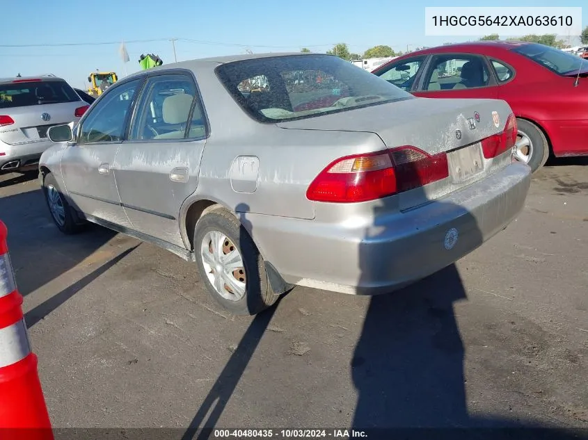 1HGCG5642XA063610 1999 Honda Accord Lx