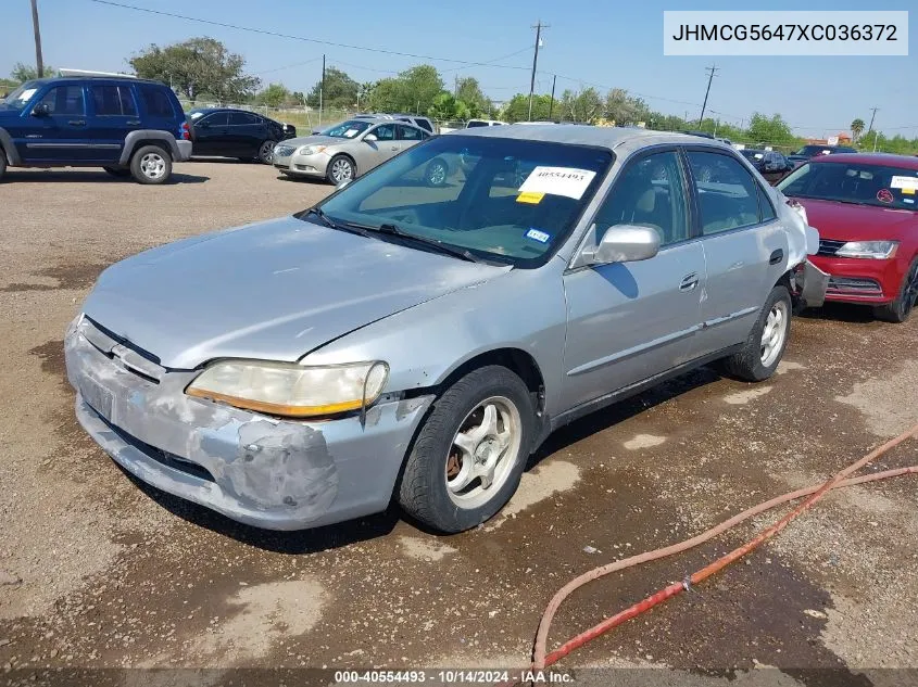 1999 Honda Accord Lx VIN: JHMCG5647XC036372 Lot: 40554493