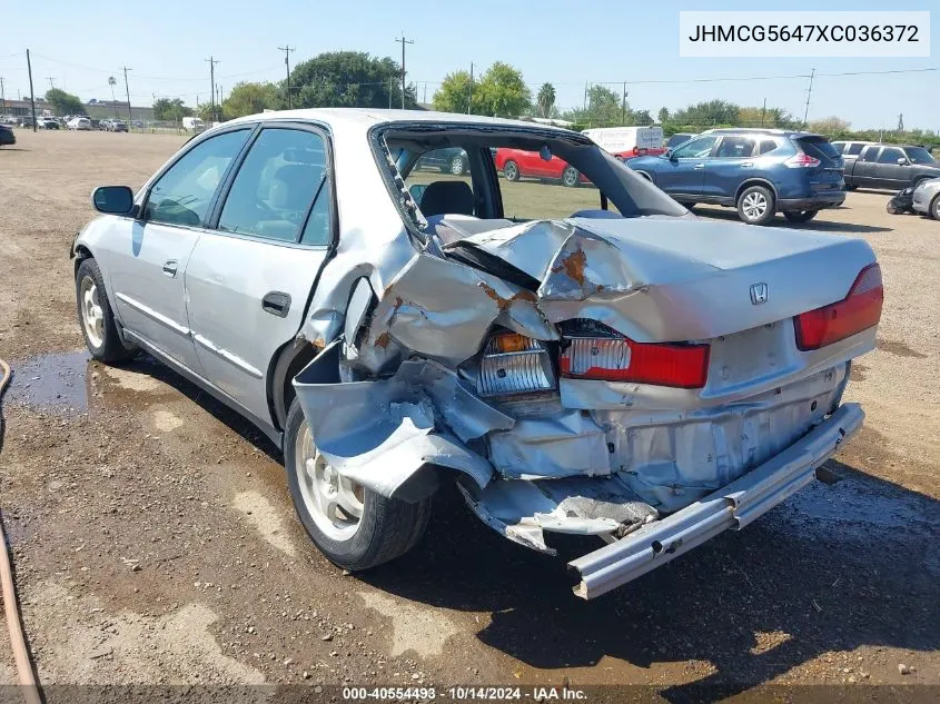 1999 Honda Accord Lx VIN: JHMCG5647XC036372 Lot: 40554493