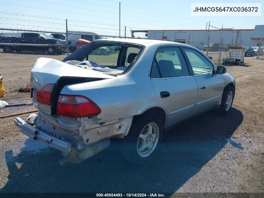 1999 Honda Accord Lx VIN: JHMCG5647XC036372 Lot: 40554493