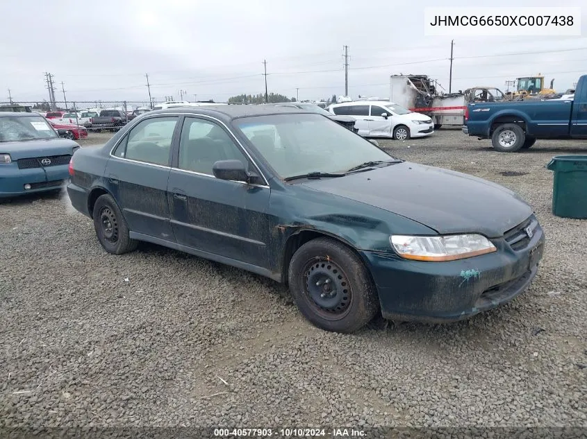 1999 Honda Accord Lx VIN: JHMCG6650XC007438 Lot: 40577903