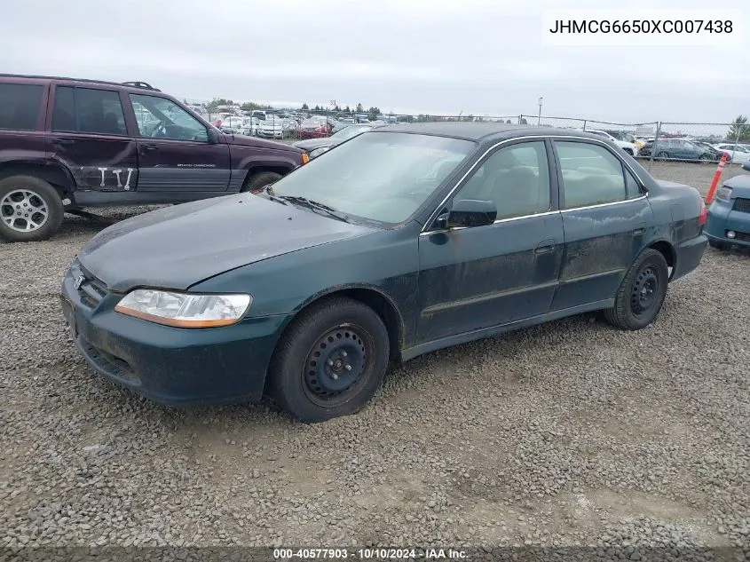 1999 Honda Accord Lx VIN: JHMCG6650XC007438 Lot: 40577903