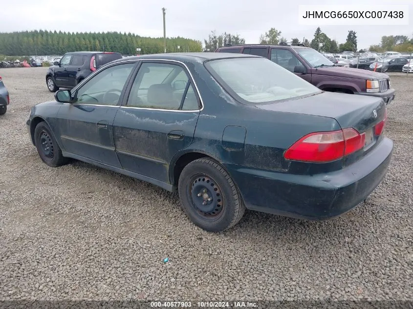 1999 Honda Accord Lx VIN: JHMCG6650XC007438 Lot: 40577903