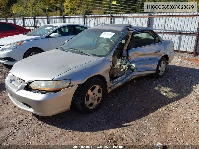 1999 Honda Accord Ex VIN: 1HGCG5650XA028699 Lot: 40643903