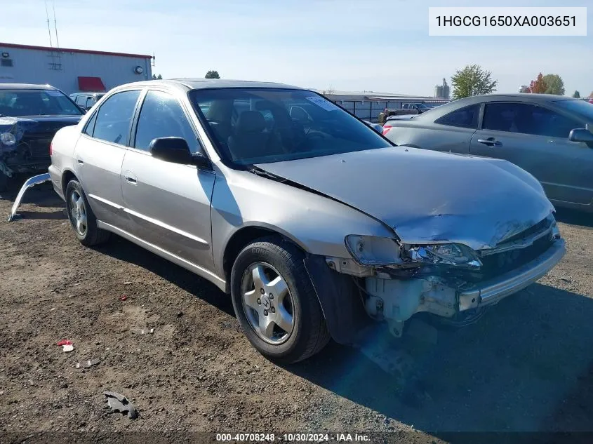 1999 Honda Accord Ex V6 VIN: 1HGCG1650XA003651 Lot: 40708248