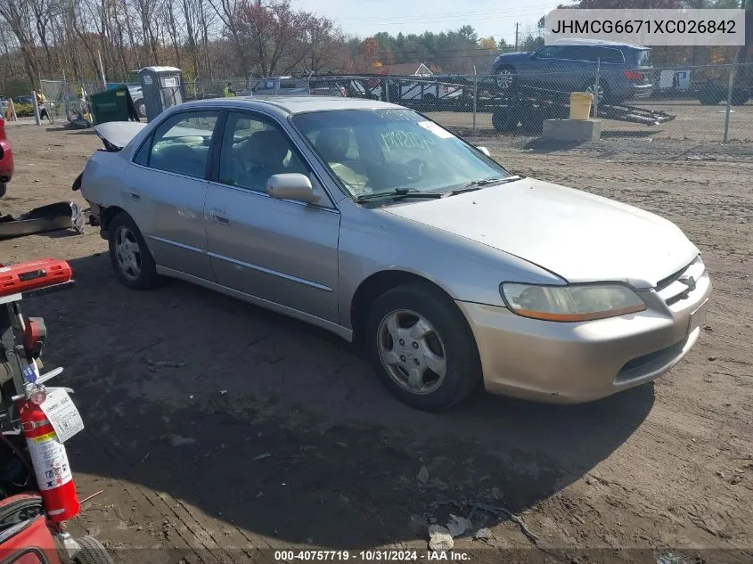 1999 Honda Accord Ex VIN: JHMCG6671XC026842 Lot: 40757719