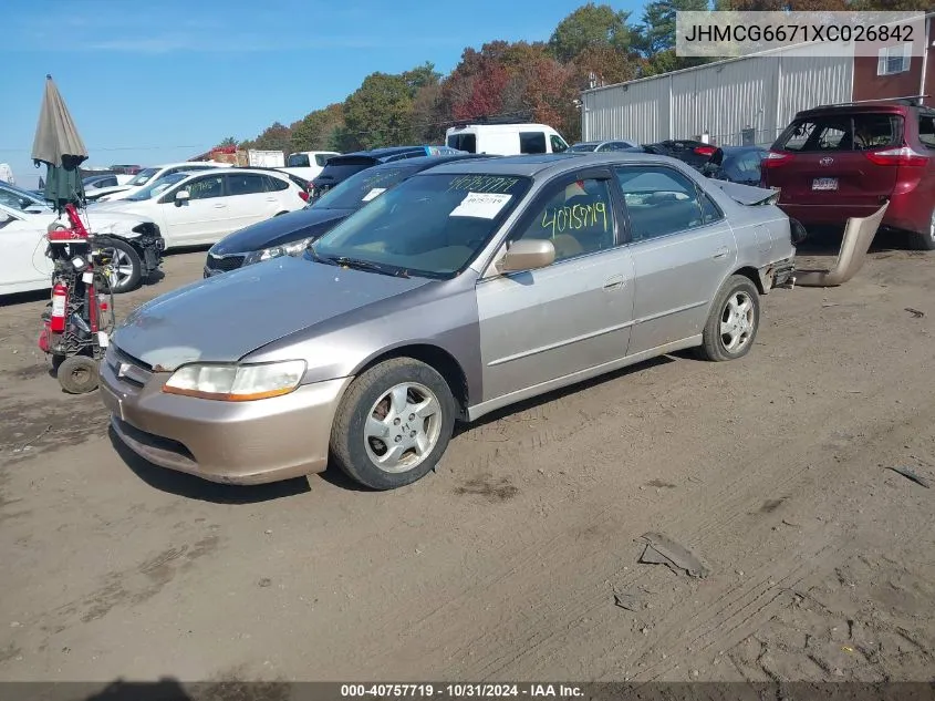 1999 Honda Accord Ex VIN: JHMCG6671XC026842 Lot: 40757719