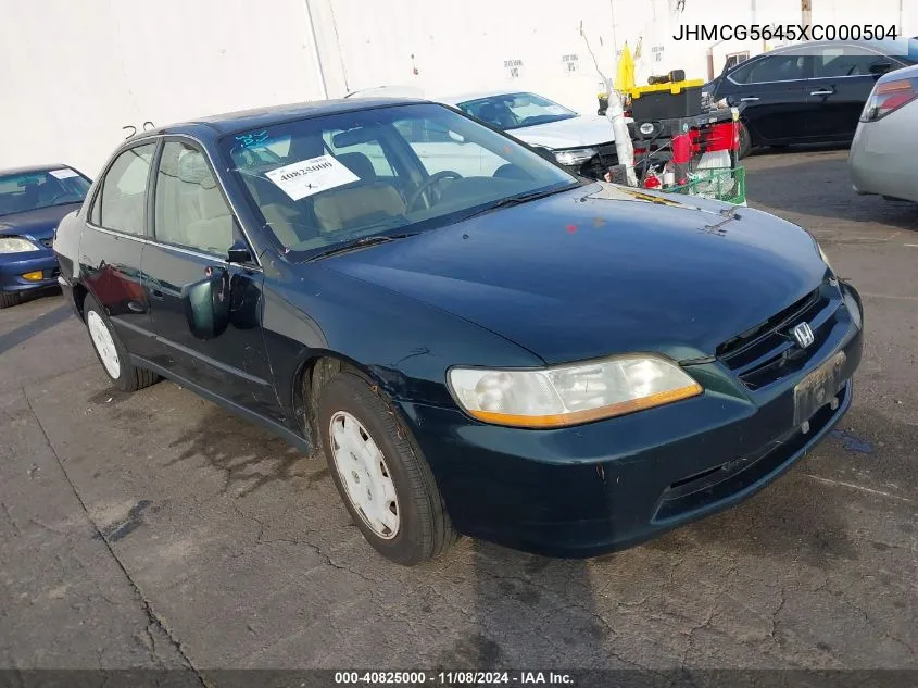 1999 Honda Accord Lx VIN: JHMCG5645XC000504 Lot: 40825000