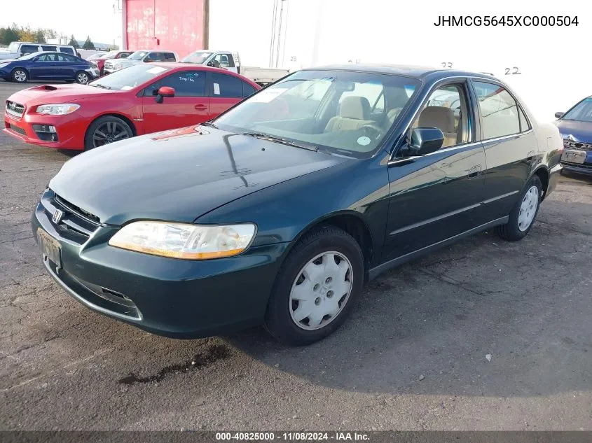 1999 Honda Accord Lx VIN: JHMCG5645XC000504 Lot: 40825000