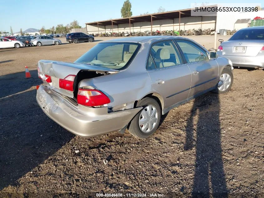 1999 Honda Accord Lx VIN: JHMCG6653XC018398 Lot: 40846608