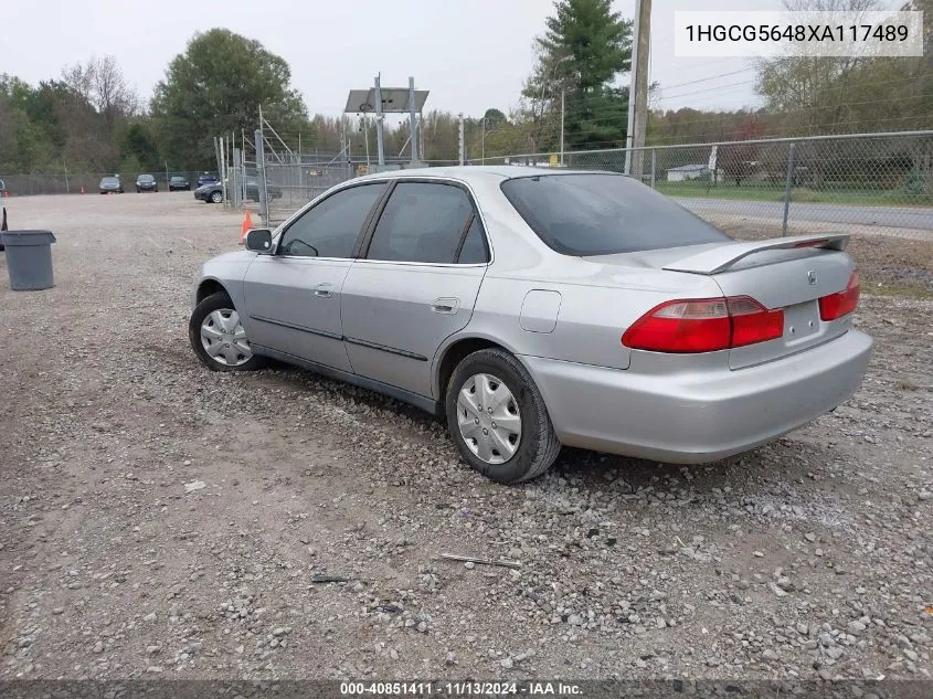 1999 Honda Accord Lx VIN: 1HGCG5648XA117489 Lot: 40851411