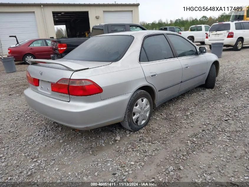 1999 Honda Accord Lx VIN: 1HGCG5648XA117489 Lot: 40851411