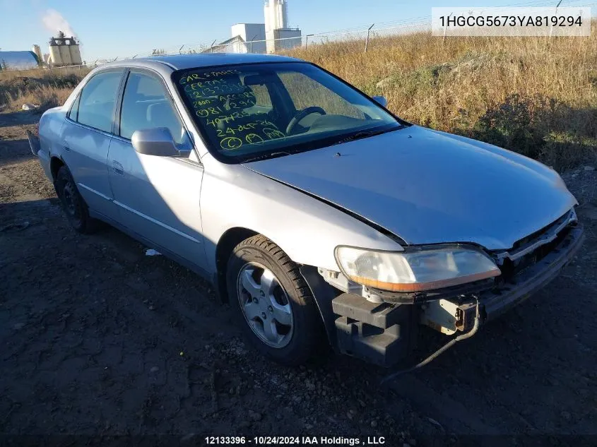 2000 Honda Accord Sdn VIN: 1HGCG5673YA819294 Lot: 12133396