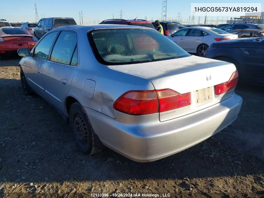 2000 Honda Accord Sdn VIN: 1HGCG5673YA819294 Lot: 12133396