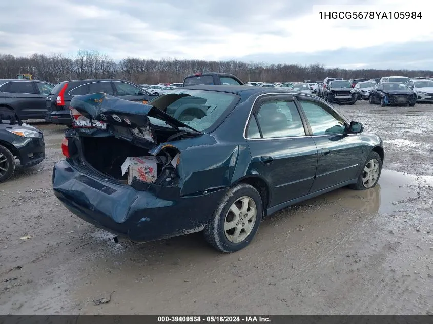 2000 Honda Accord 2.3 Se VIN: 1HGCG5678YA105984 Lot: 39409534