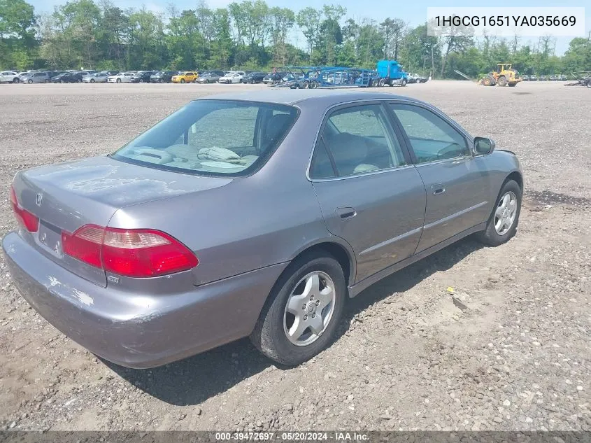 1HGCG1651YA035669 2000 Honda Accord 3.0 Ex