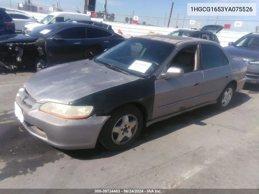 2000 Honda Accord 3.0 Ex VIN: 1HGCG1653YA075526 Lot: 39724483