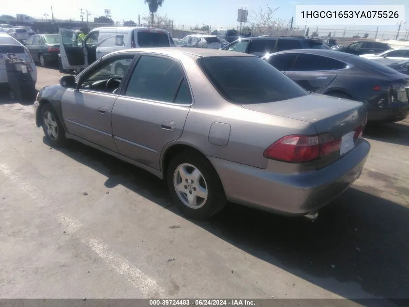 2000 Honda Accord 3.0 Ex VIN: 1HGCG1653YA075526 Lot: 39724483