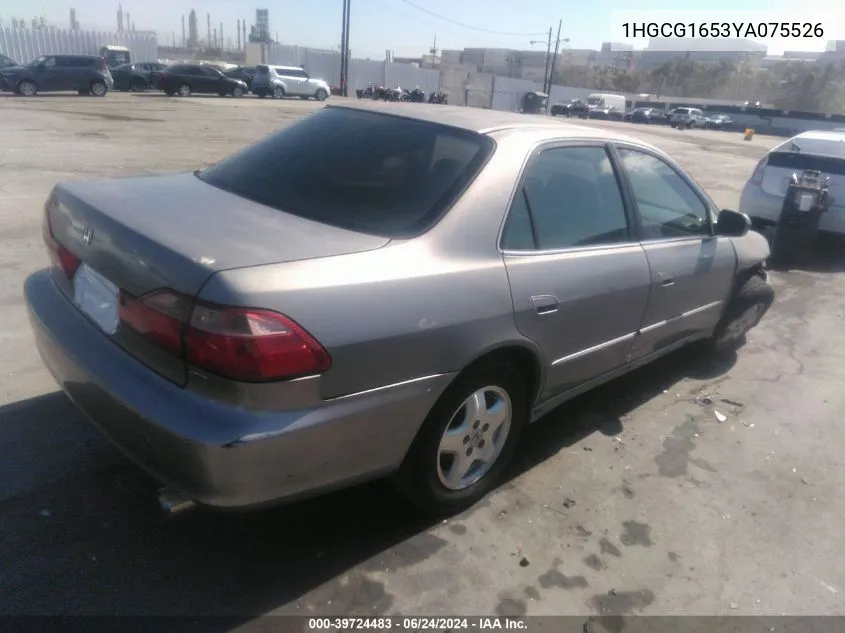 2000 Honda Accord 3.0 Ex VIN: 1HGCG1653YA075526 Lot: 39724483