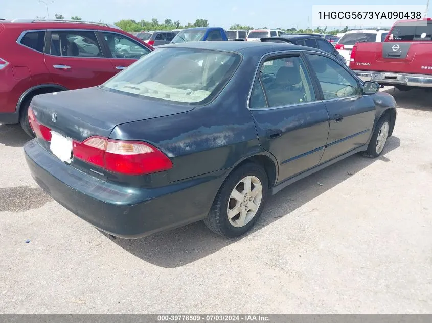 2000 Honda Accord 2.3 Se VIN: 1HGCG5673YA090438 Lot: 40654699