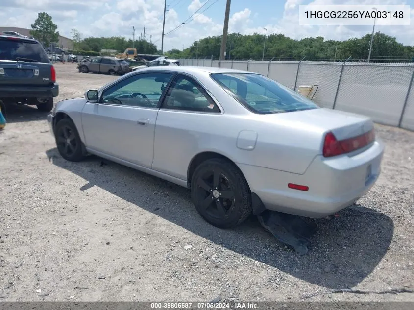 2000 Honda Accord 3.0 Ex VIN: 1HGCG2256YA003148 Lot: 39805587