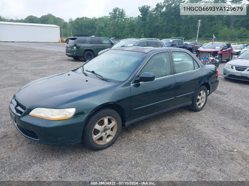 2000 Honda Accord 2.3 Se VIN: 1HGCG6693YA129679 Lot: 39834922