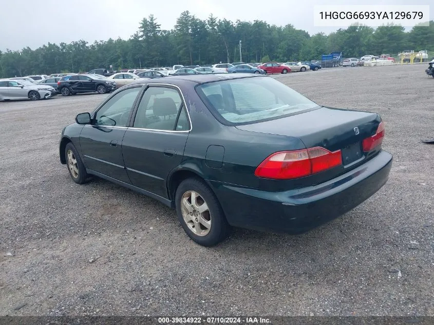 2000 Honda Accord 2.3 Se VIN: 1HGCG6693YA129679 Lot: 39834922