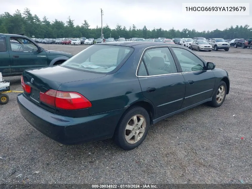 2000 Honda Accord 2.3 Se VIN: 1HGCG6693YA129679 Lot: 39834922