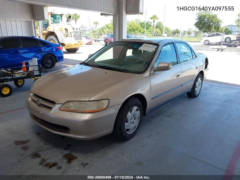 2000 Honda Accord 3.0 Lx VIN: 1HGCG1640YA097555 Lot: 39880499