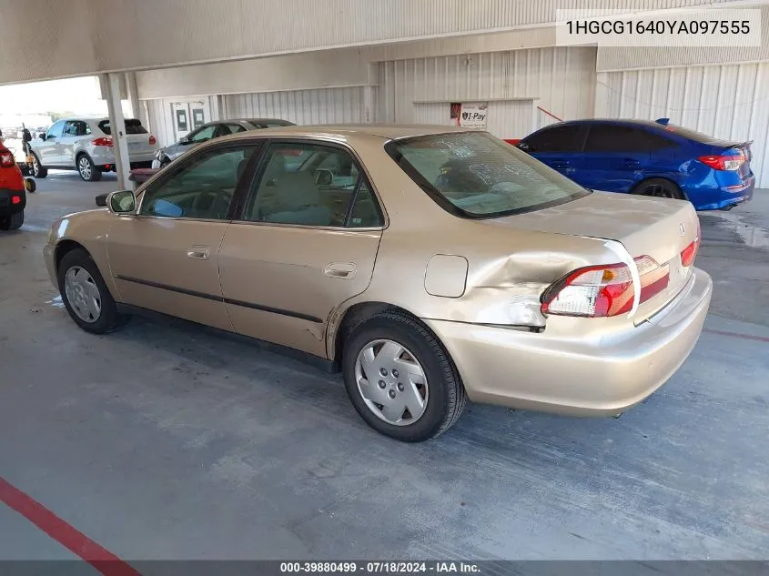 2000 Honda Accord 3.0 Lx VIN: 1HGCG1640YA097555 Lot: 39880499