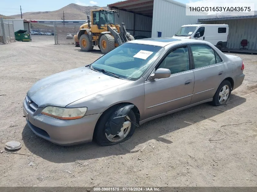 2000 Honda Accord 3.0 Ex VIN: 1HGCG1653YA043675 Lot: 39881575